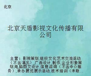 北京天盾影視文化傳播公司網頁制作方案
